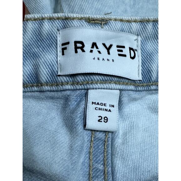 Frayed Denim Cut-Off Shorts High Rise Fit Midi Length Durable Light Blue 29 NWT - Picture 9 of 10